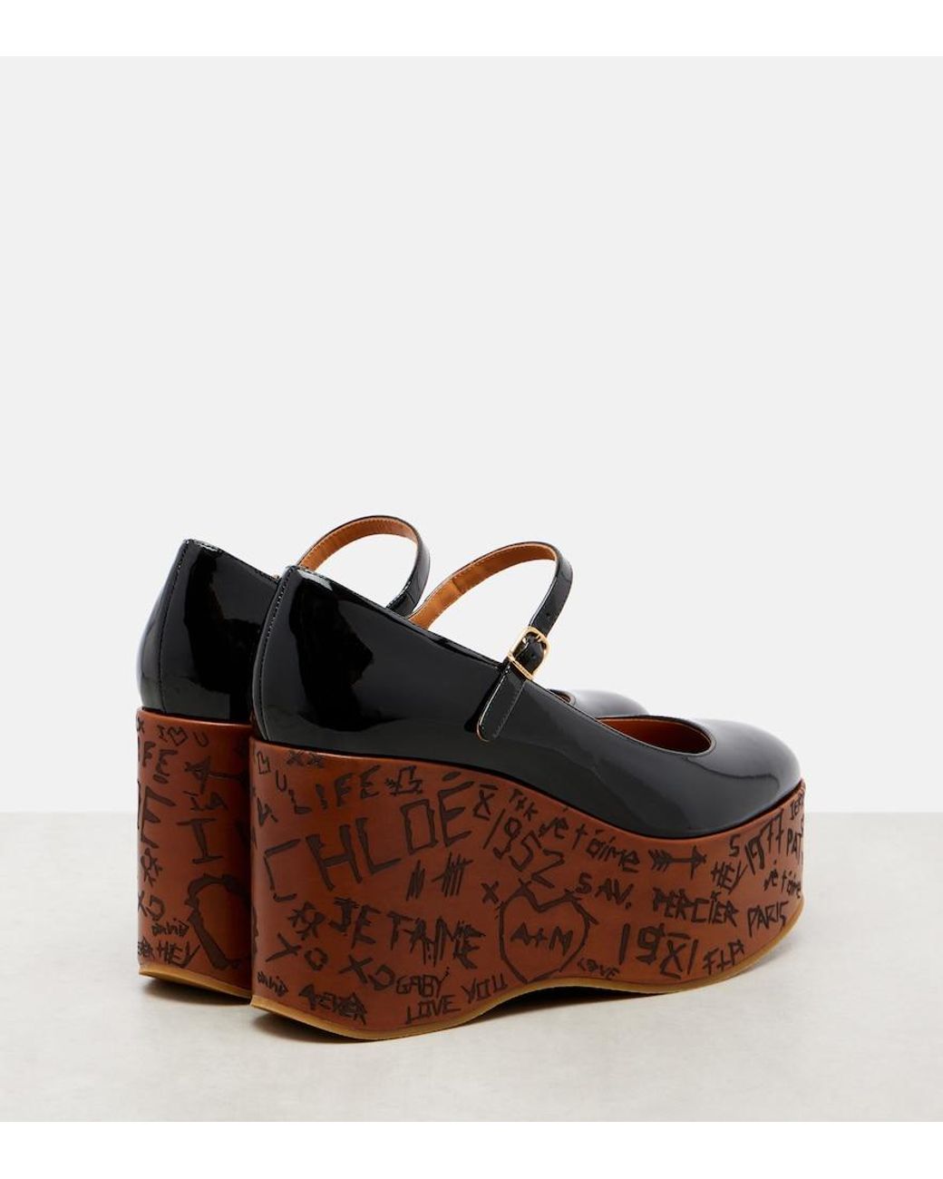 Chloé Brown Chloã Wedges With Mary Jace Ankle Strap And High Wedge Heel