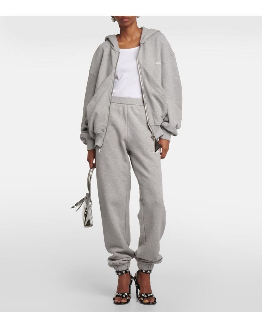 The Attico Gray Penny Cotton Jersey Sweatpants