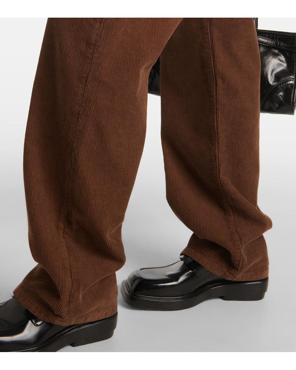 Prada Brown Cotton Corduroy Wide-Leg Pants