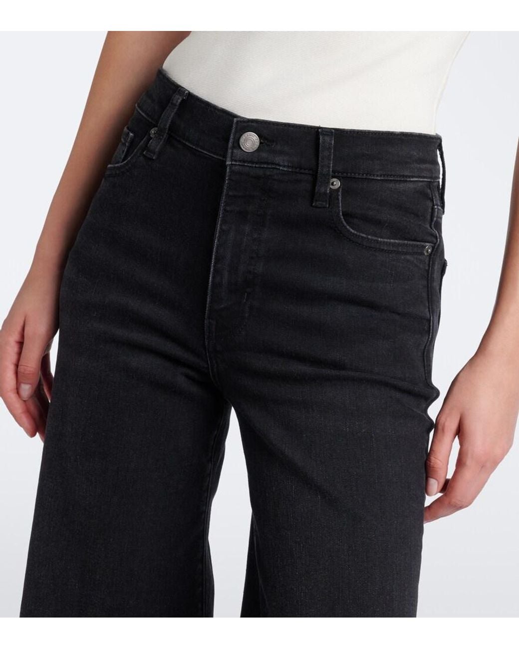 FRAME Black Palace Wide-Leg Jeans