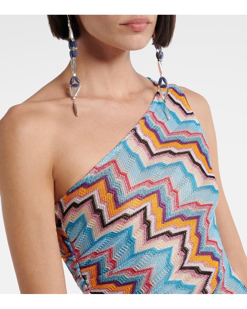 Missoni Blue Zigzag Lame Beach Cover-Up