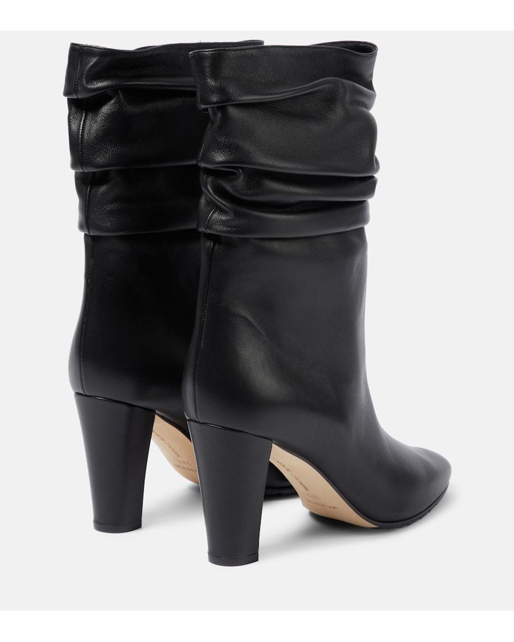 Manolo Blahnik Black Calasso Leather Ankle Boots