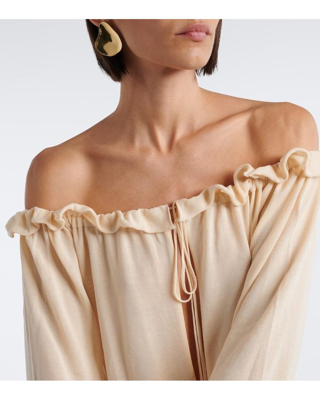 AYA MUSE Natural Cryo Ruffled Minidress
