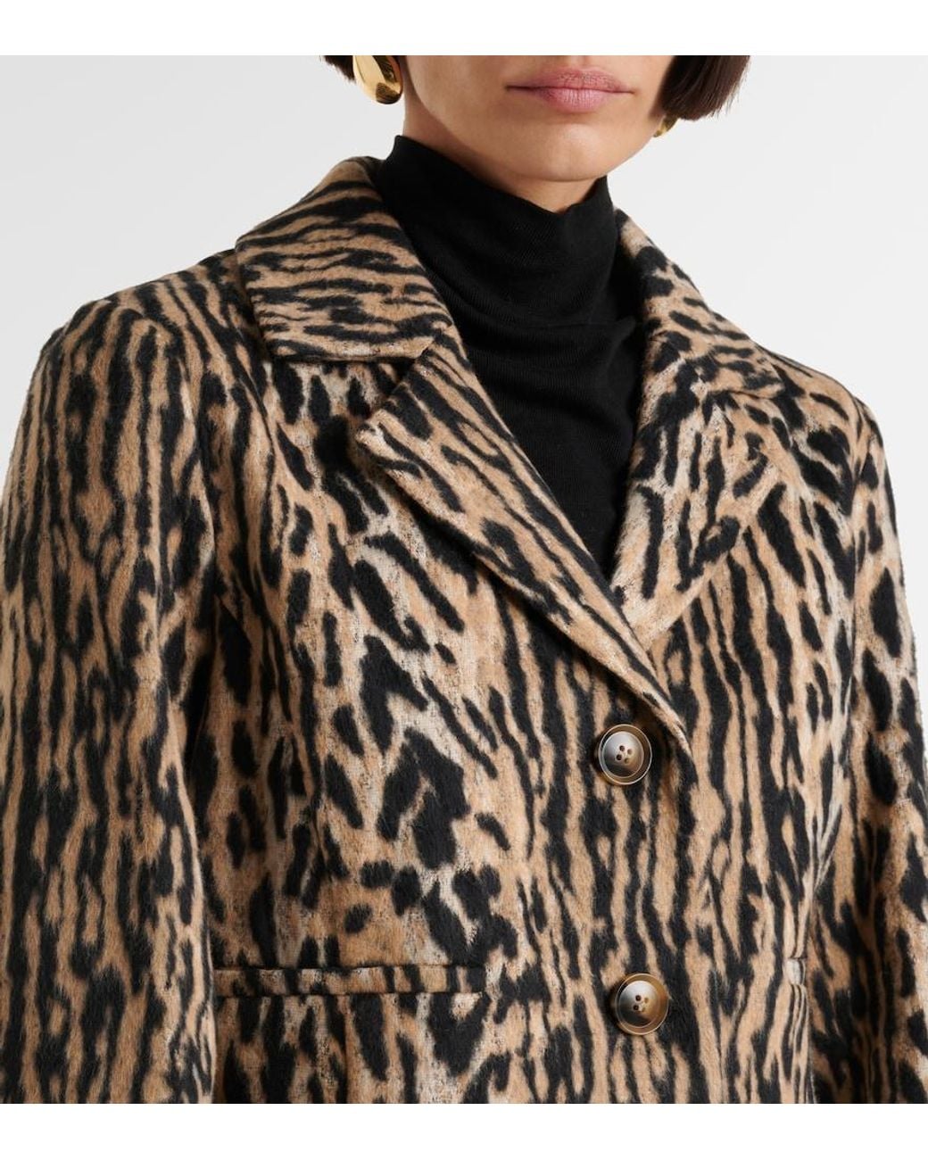 Rixo Black Leila Leopard-Print Jacket