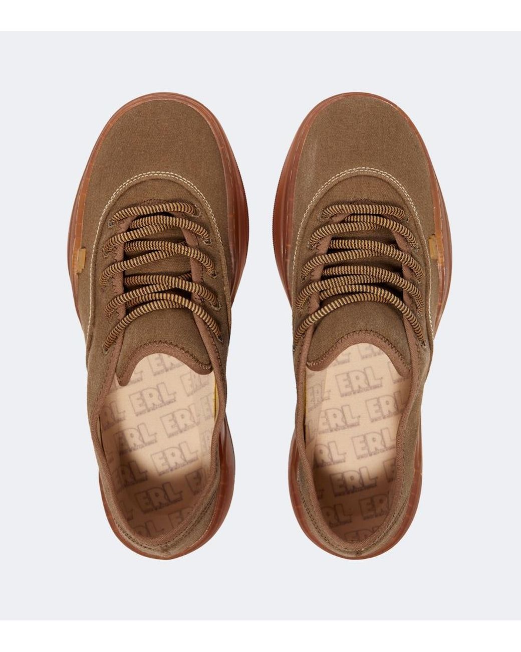 ERL Brown Canvas Low-Top Sneakers for men