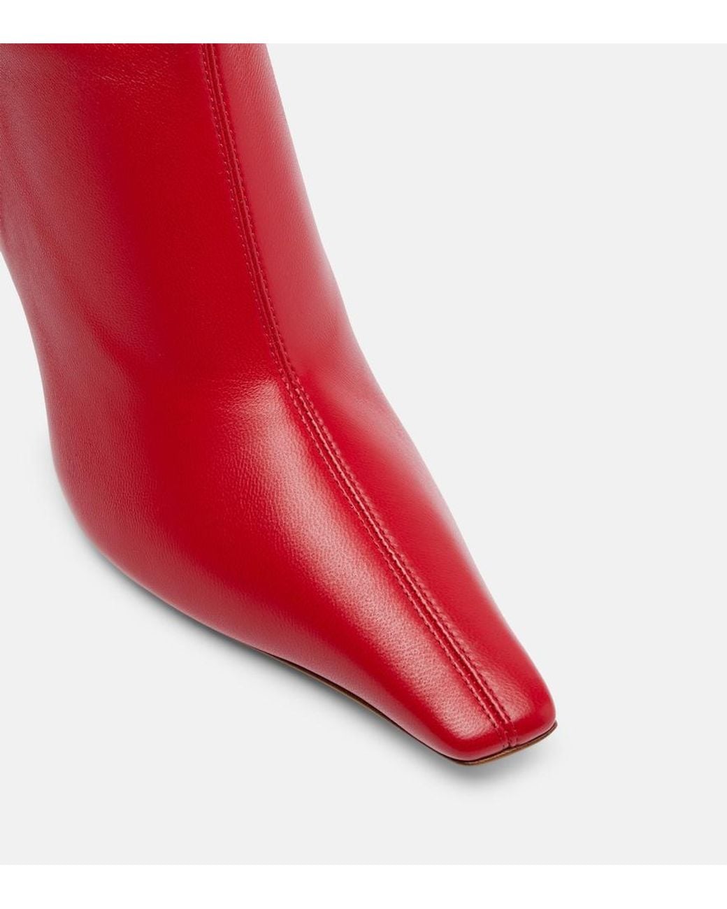 AMINA MUADDI Red Jamie 80 Leather Ankle Boots