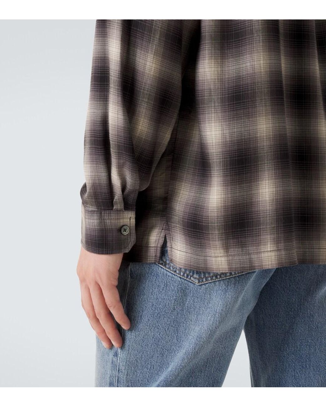 Our Legacy Brown Every Checked Tencel Flannel Shirt for men