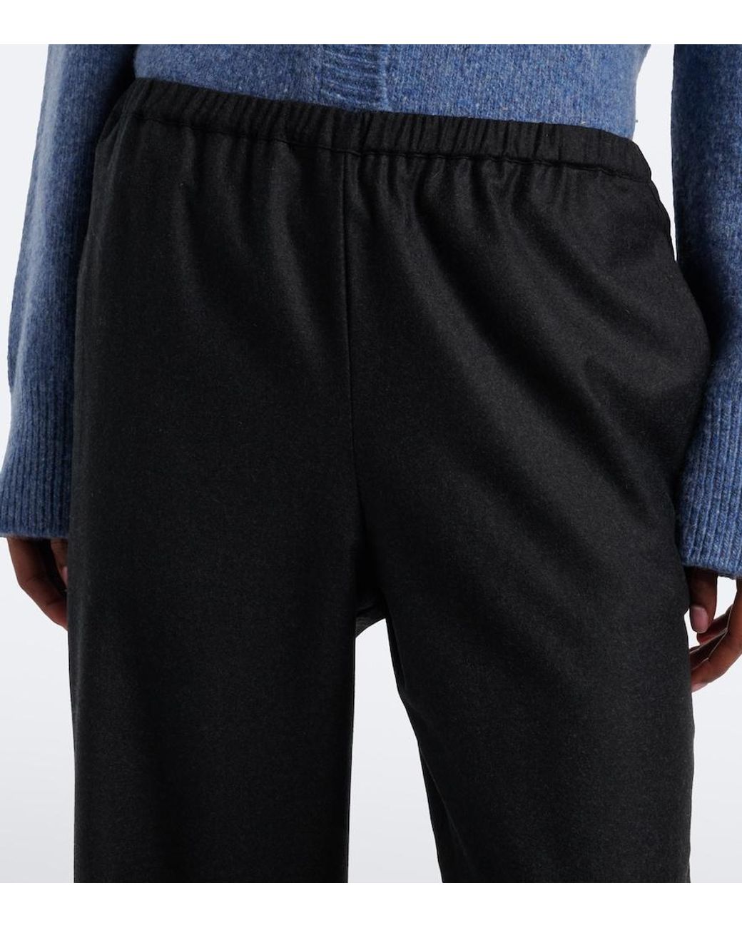 Rohe Black Virgin Wool Wide-Leg Pants