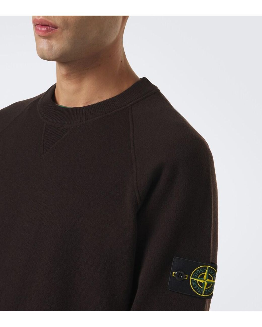 Stone Island Black Compass Badge Wool-Blend Sweater for men