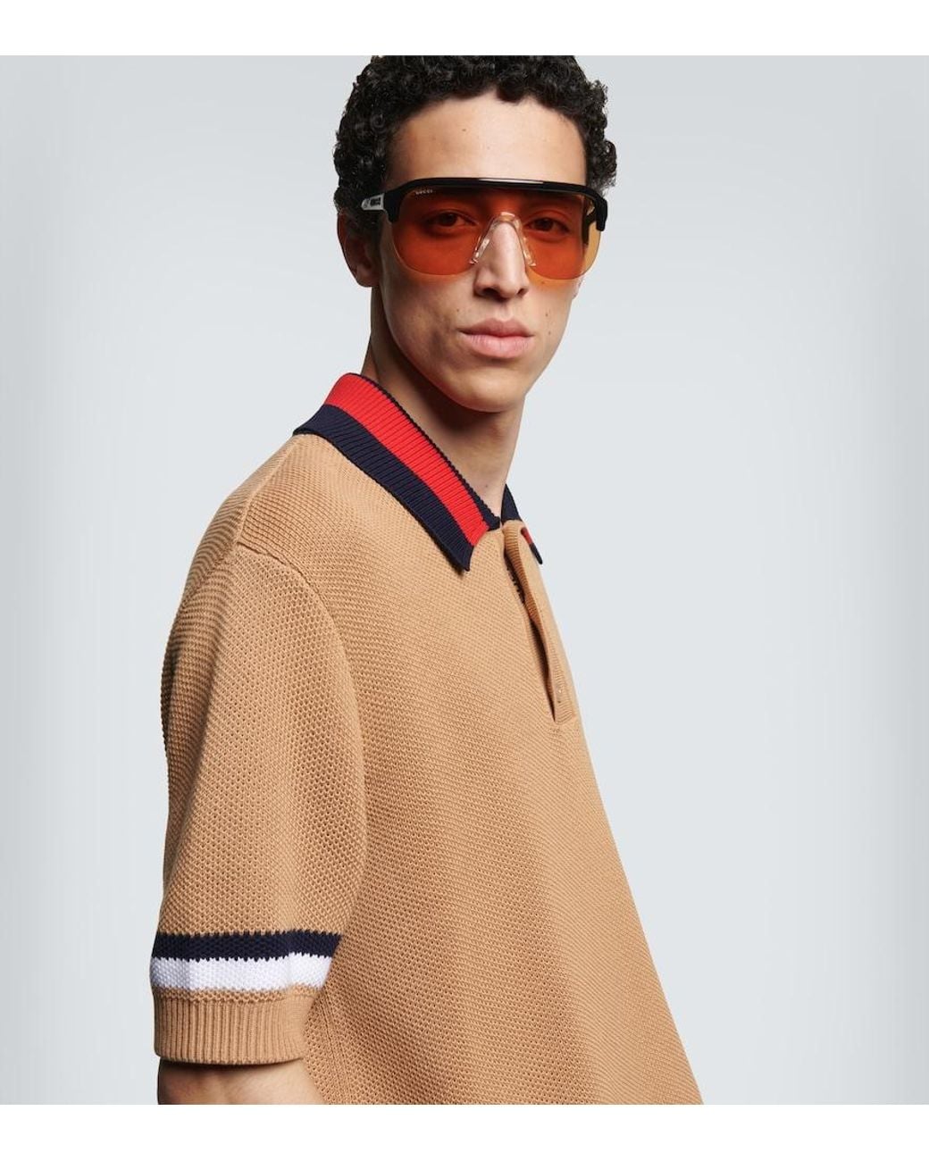 Gucci Natural Fashion Show Flat-Top Sunglasses for men