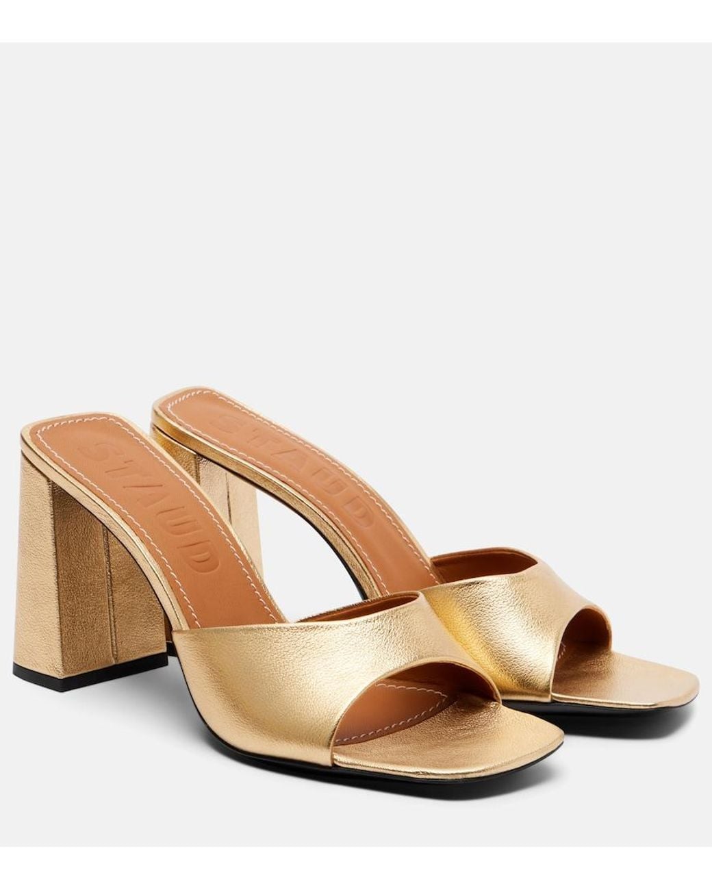 Staud Natural Sloane Leather Mules