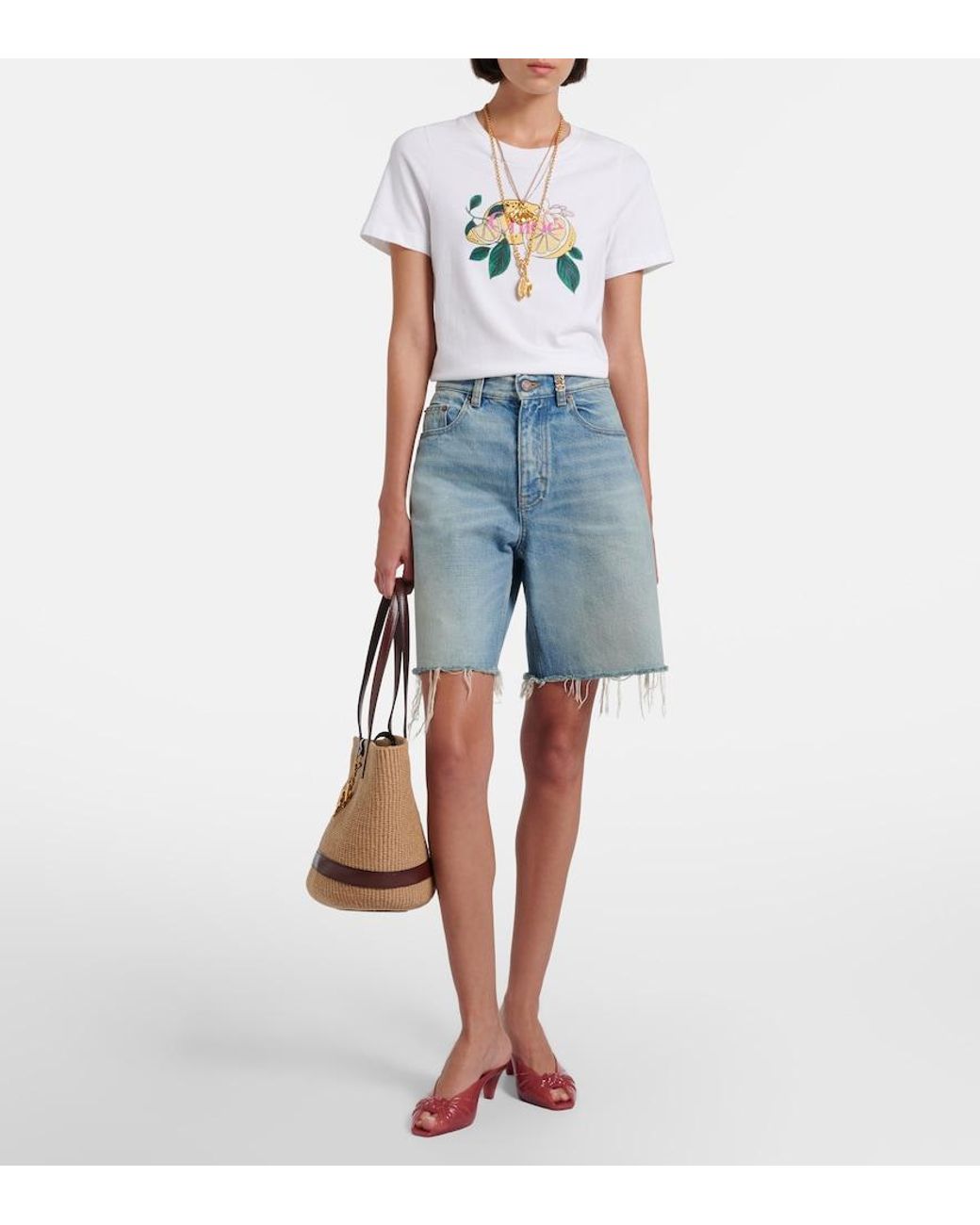 Chloé Blue Faded Denim Shorts