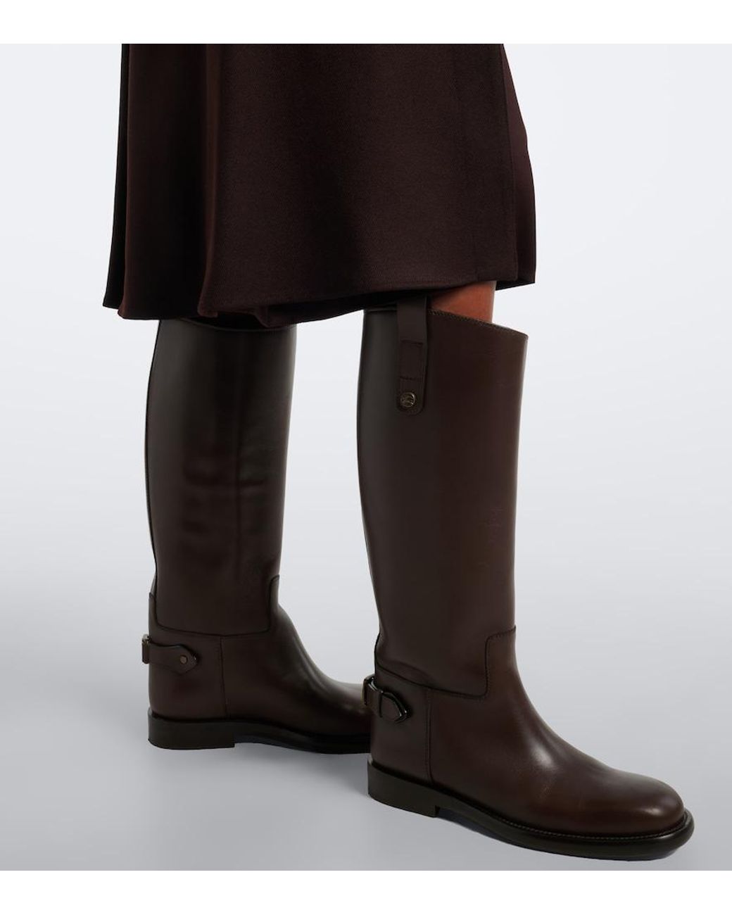 Moncler Black Virgin Wool Gabardine Midi Skirt