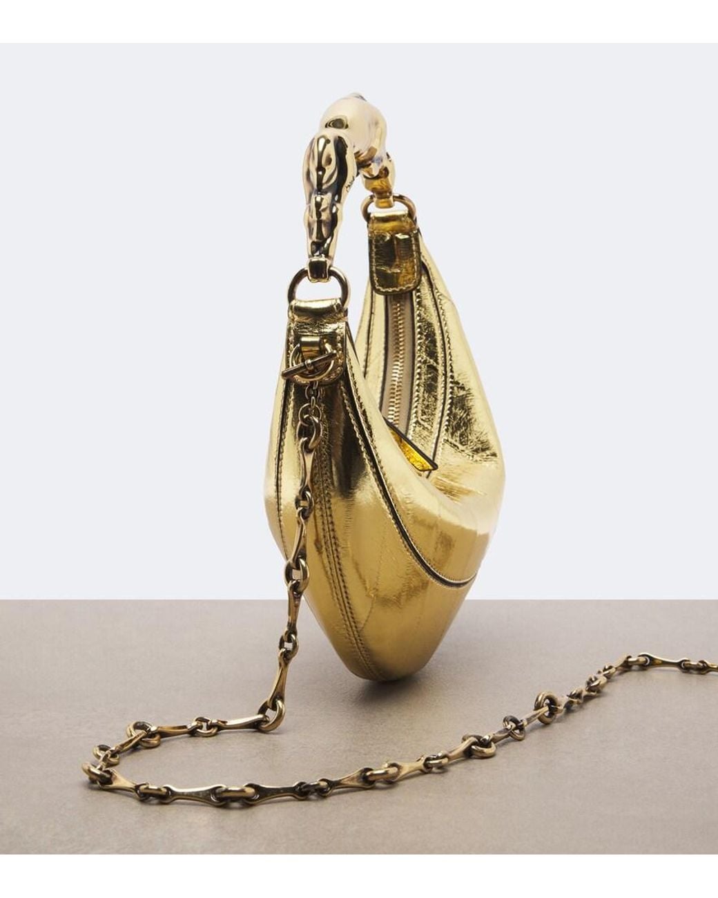 Chloé Chain Horse Small Leather Top-Handle Bag in Metallic | Lyst