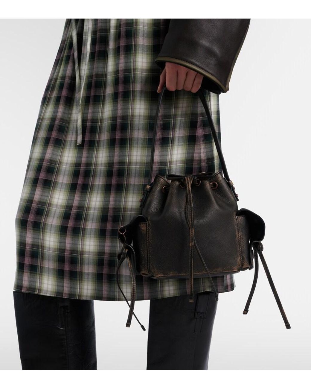 Acne Black Bucket Bag Aus Leder
