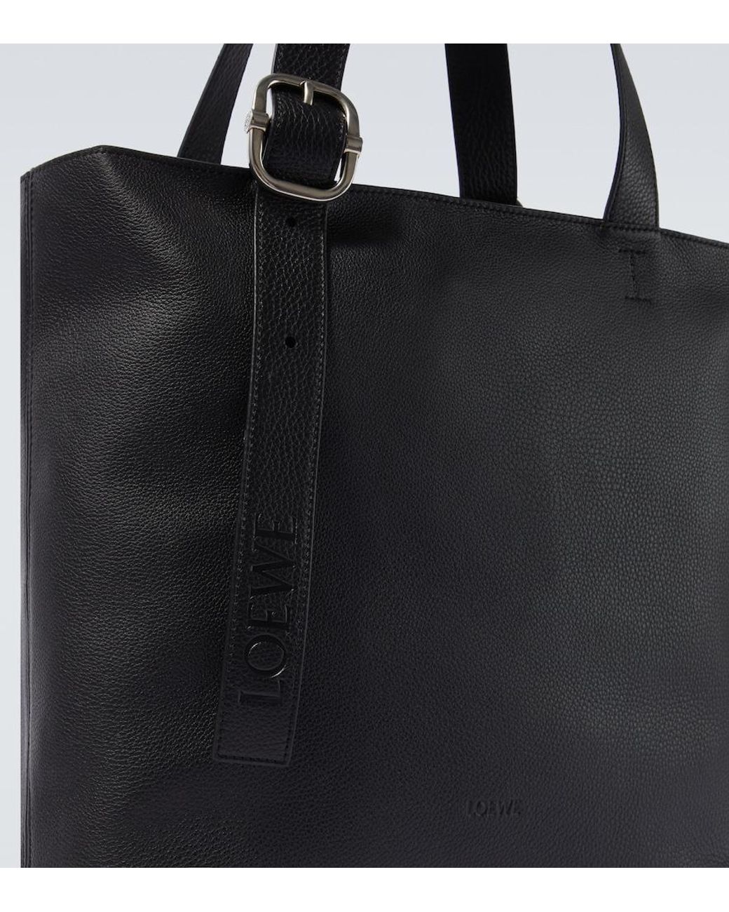 Loewe Black Loop Leather Tote Bag for men