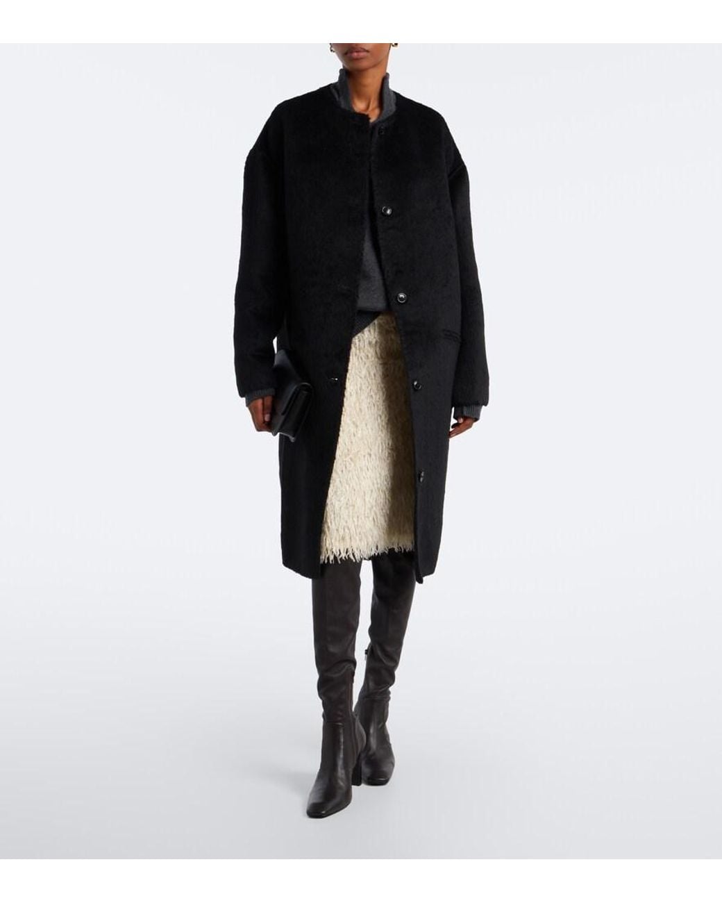 Loulou de Saison Black Orson Alpaca And Wool Coat