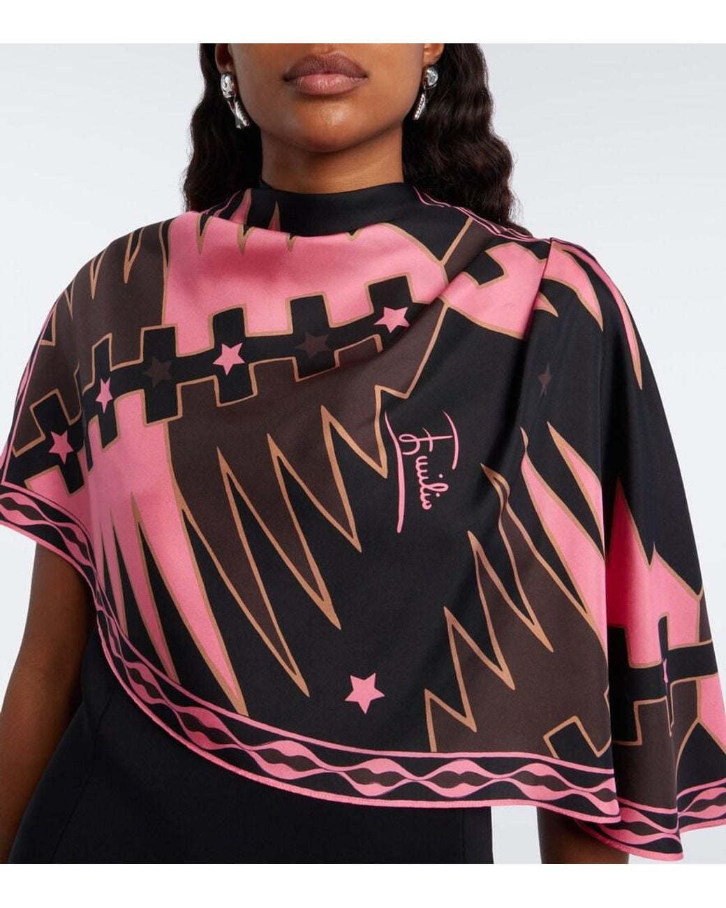 PUCCI Valdimontone Caped Cady Minidress in Black | Lyst