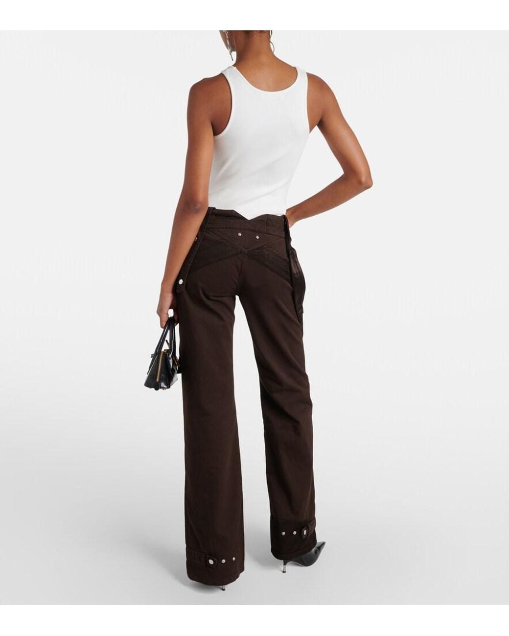 Blumarine Black Low-Rise Denim Cargo Pants