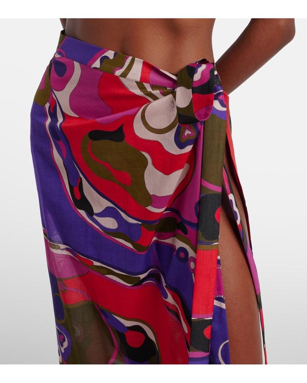 Emilio Pucci Purple Orchidee Cotton Wrap Skirt