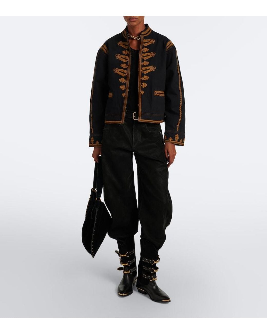 Isabel Marant Black Emalia Embroidered Jacket