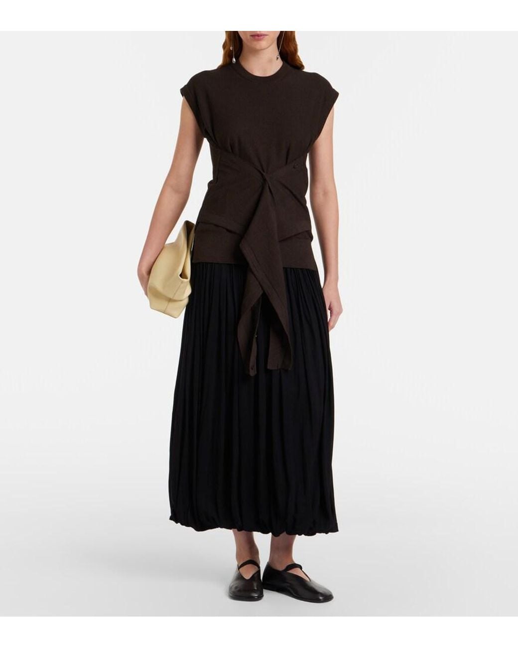 Lemaire Black Glove Leather Ballet Flats
