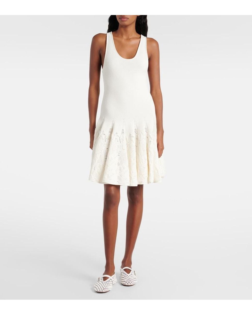 Alaïa White Skater Mini Dress