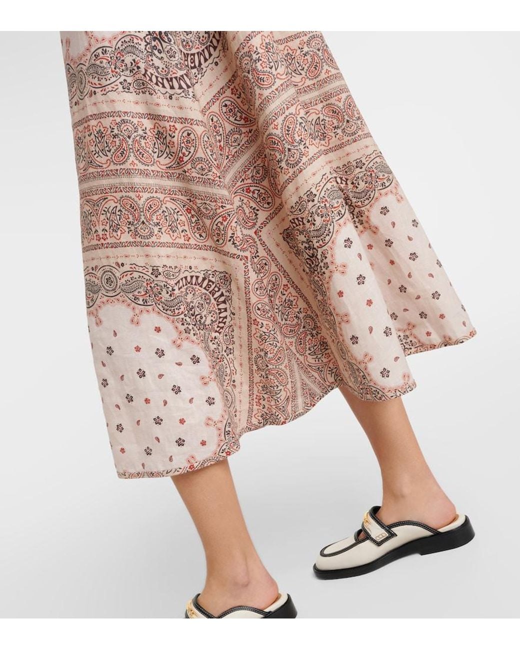 Zimmermann Natural Day Bandana Linen Midi Dress