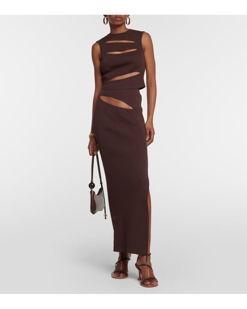 Christopher Esber Brown High-Rise Maxi Skirt