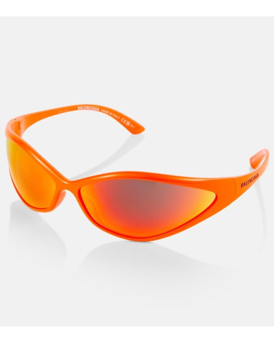 Balenciaga Orange 90S Oval Sunglasses