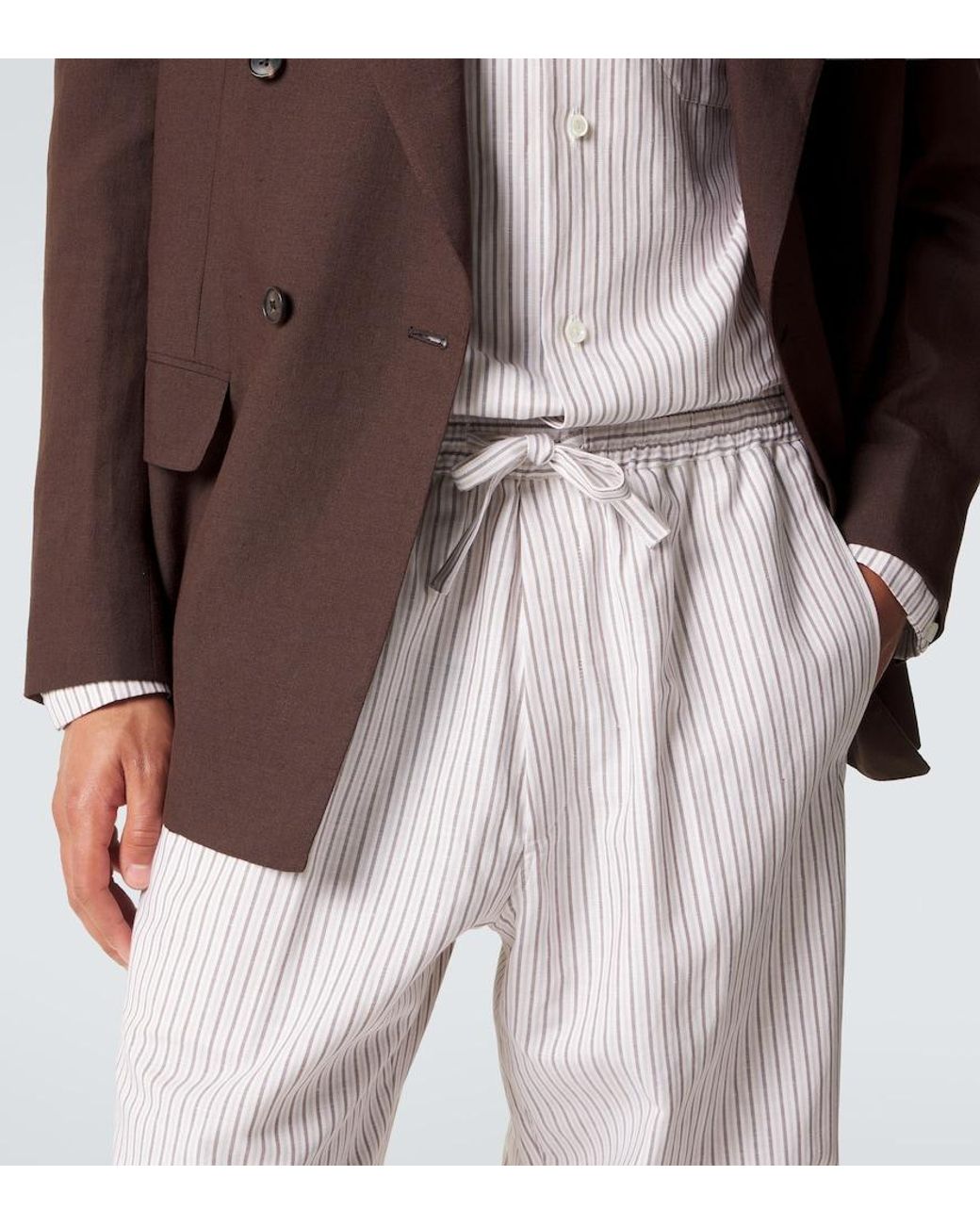 Umit Benan Purple Julian Cotton And Silk Straight Pants for men