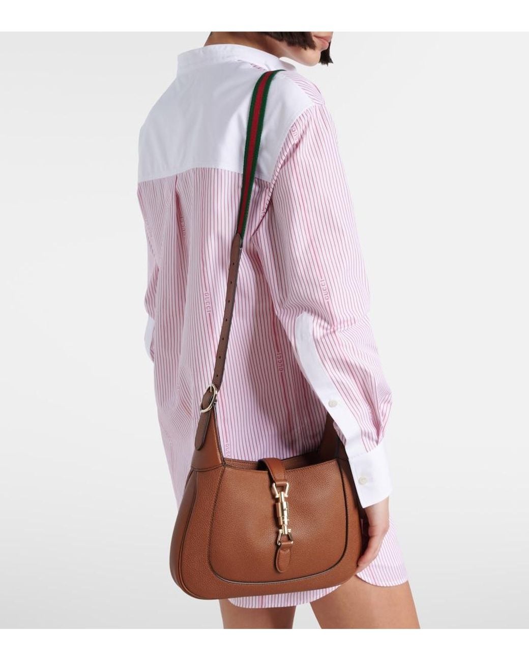 Gucci Brown Jackie 1961 Small Leather Shoulder Bag
