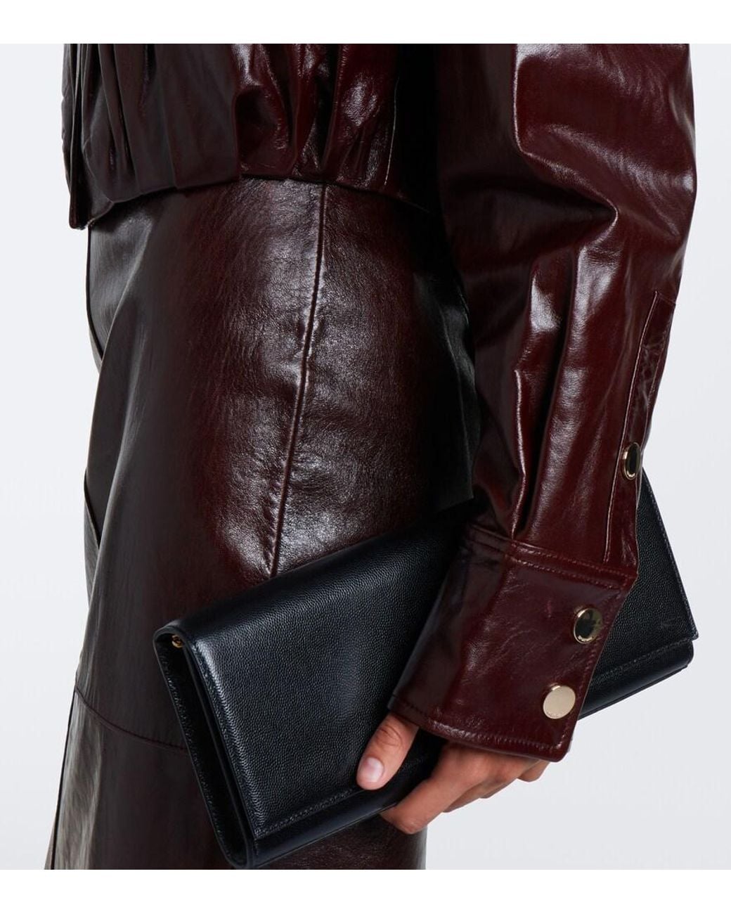 Sportmax Brown Cropped Leather Jacket