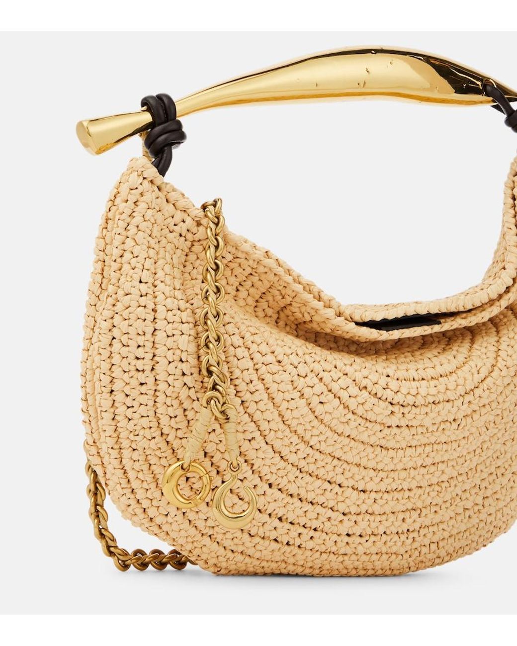 Bottega Veneta Metallic Sardine Chain Raffia-Effect Tote Bag