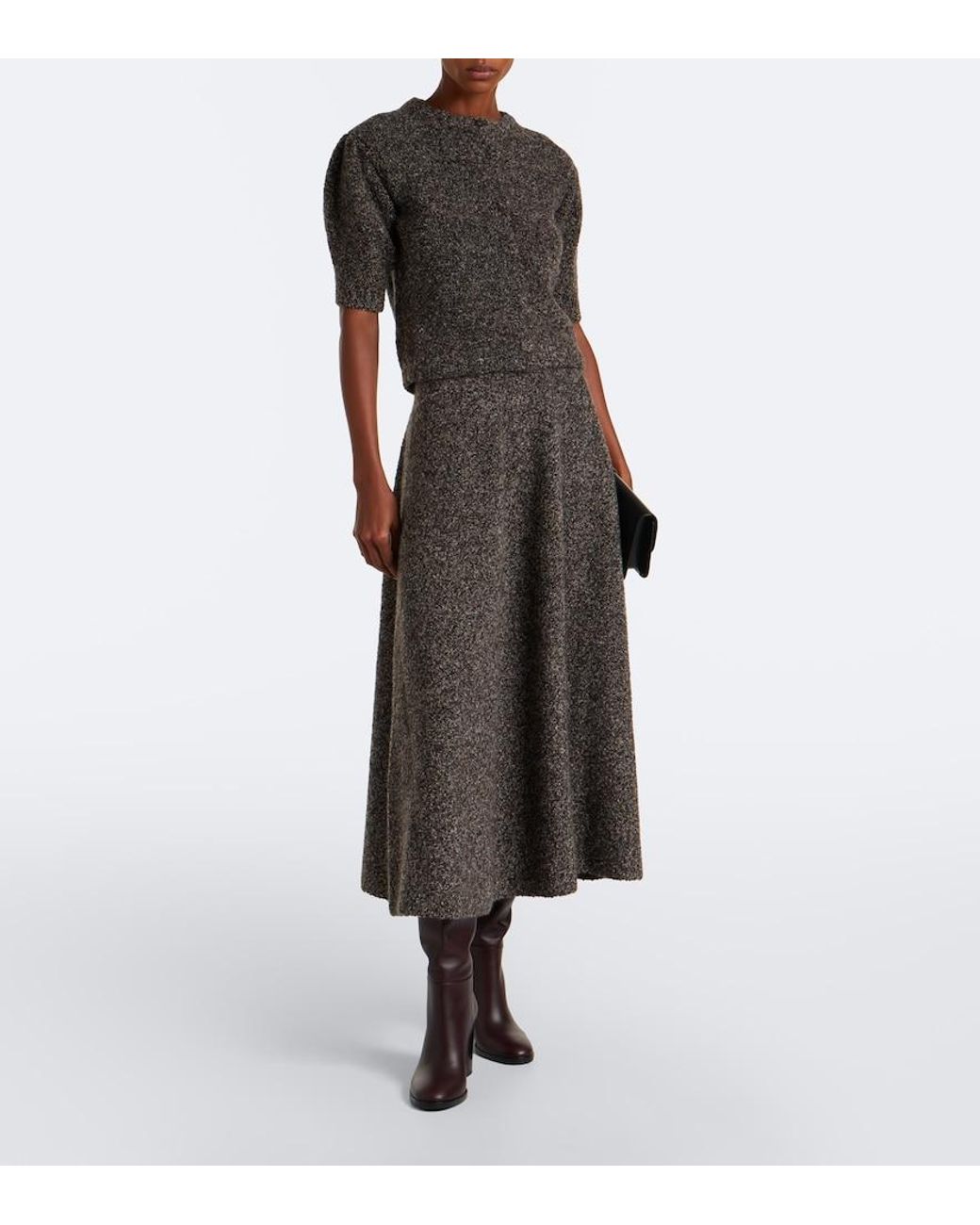 Agnona Gray Cashmere, Silk, And Wool Cardigan