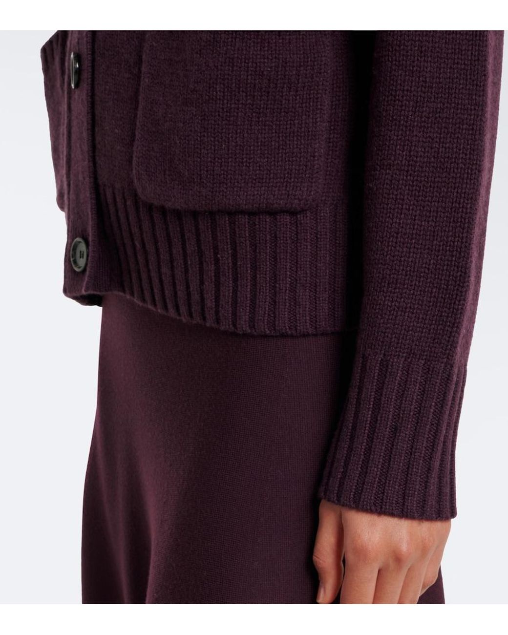 Jardin Des Orangers Purple Virgin Wool And Cashmere Cardigan