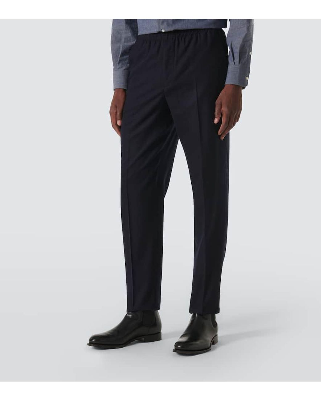 Loro Piana Blue Jan Wool And Cashmere Straight Pants for men