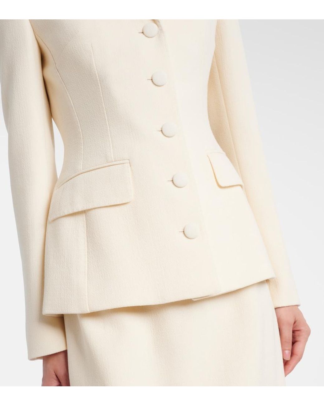 Dolce & Gabbana Natural Virgin Wool Blazer