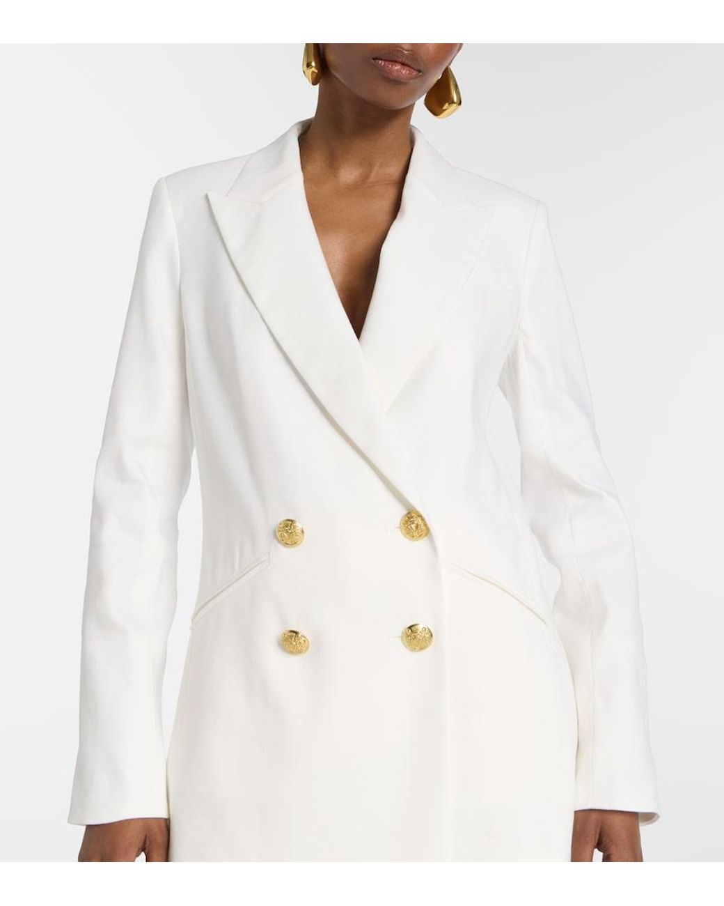Veronica Beard White Dale Linen-Blend Blazer
