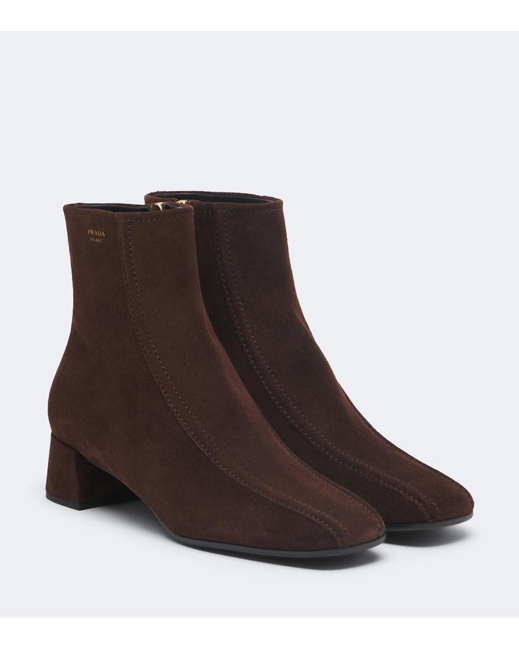 Prada Brown Suede Ankle Boots