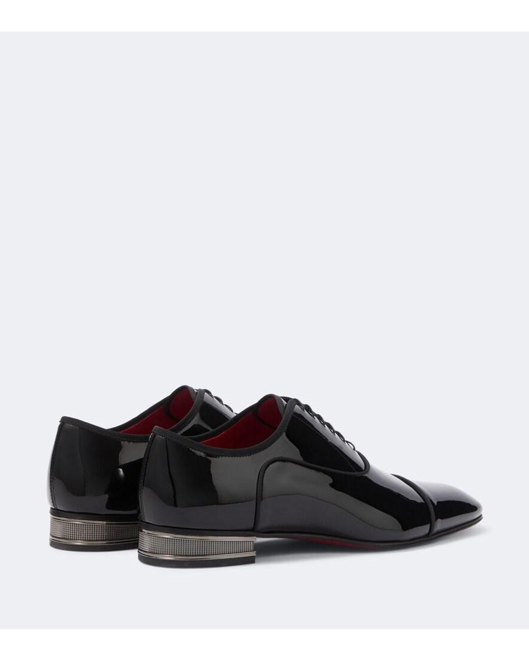 Christian Louboutin Black Greggo Galvin Patent Leather Oxford Shoes for men