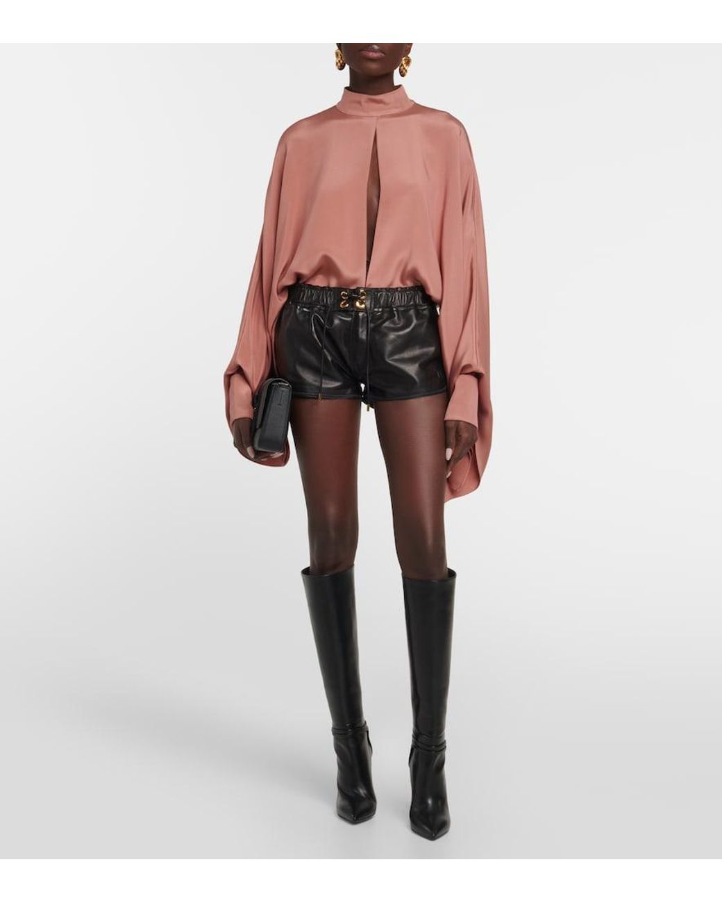 Tom Ford Black Leather Micro Shorts