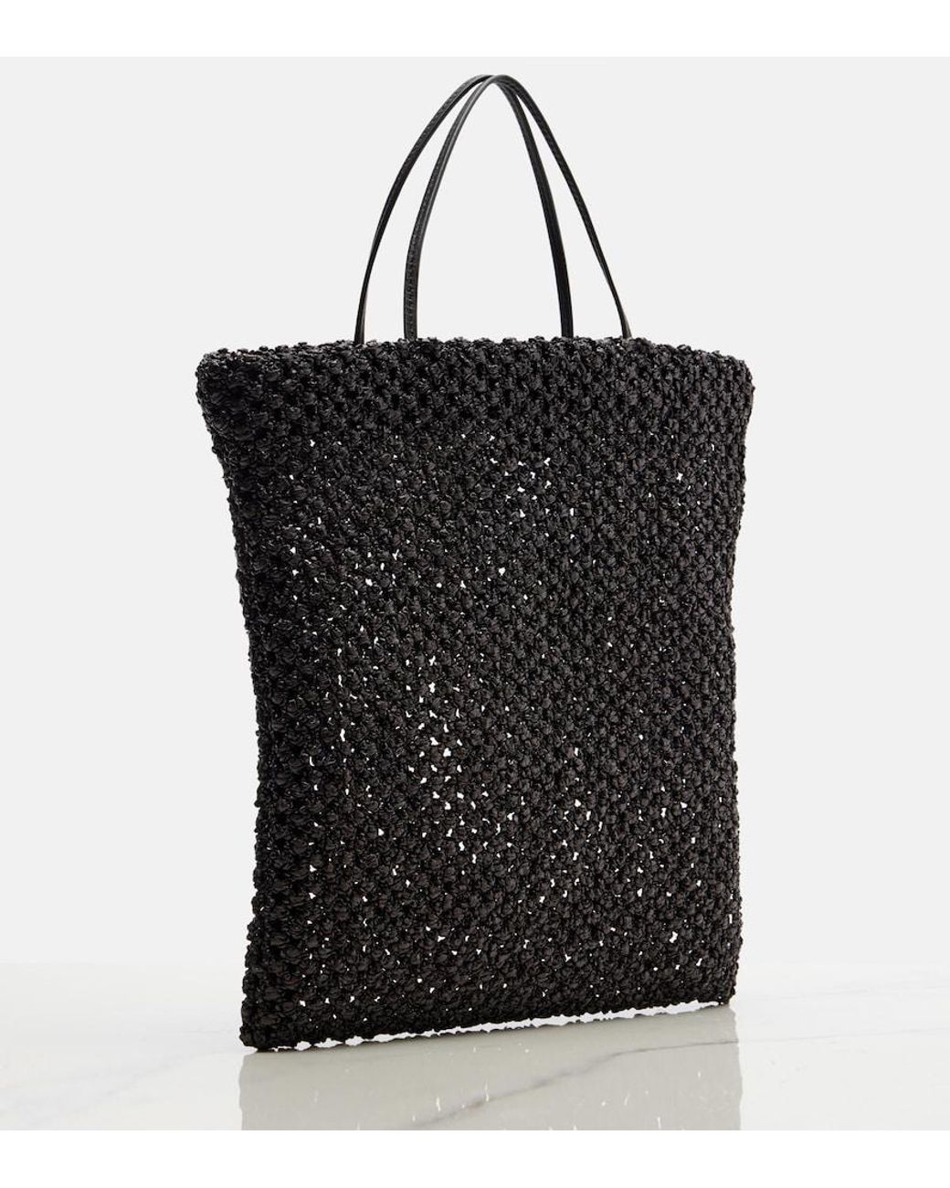 The Row Black Barn Small Raffia Tote Bag