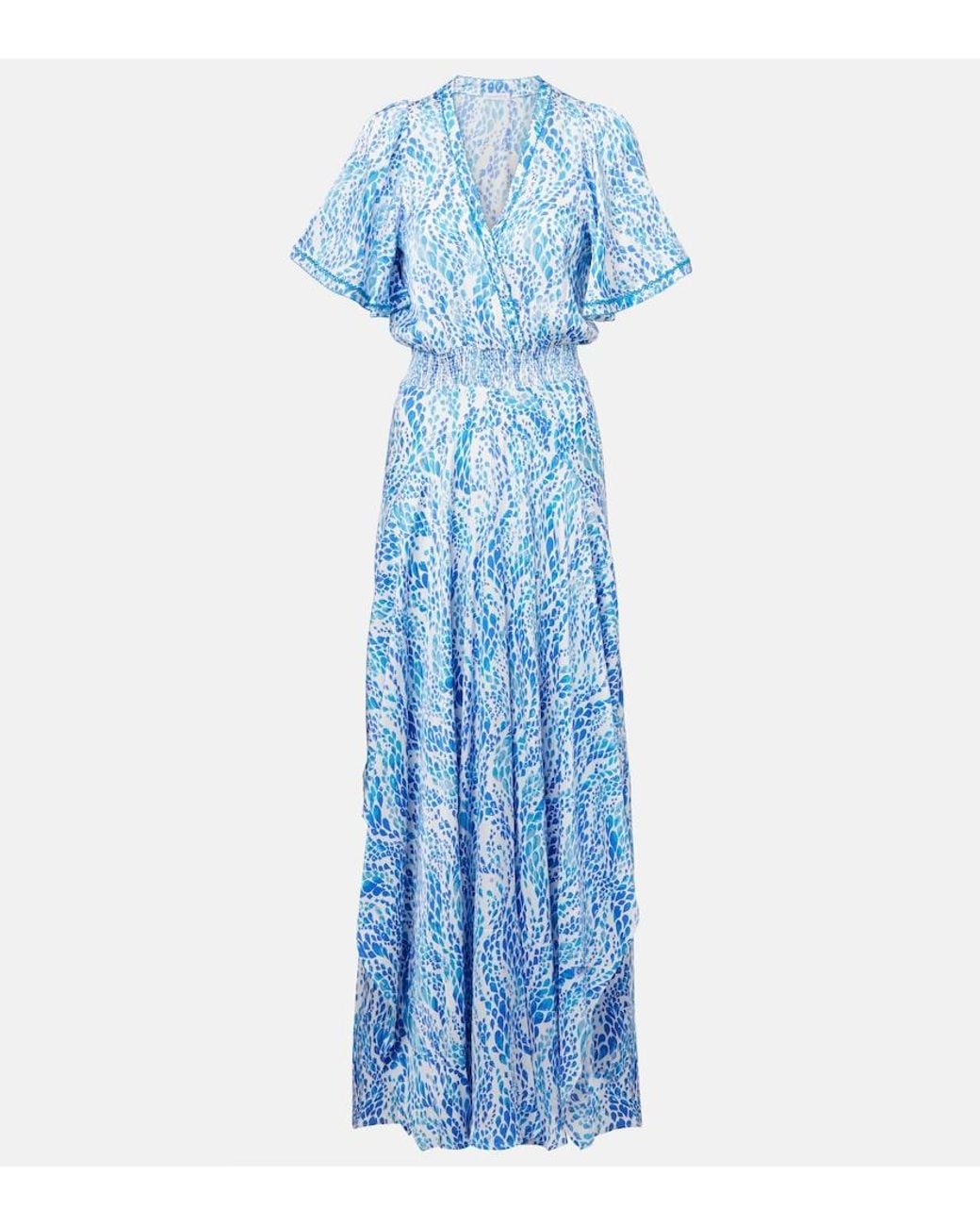 Vestido Largo Mabelle Estampado Poupette de color Blue