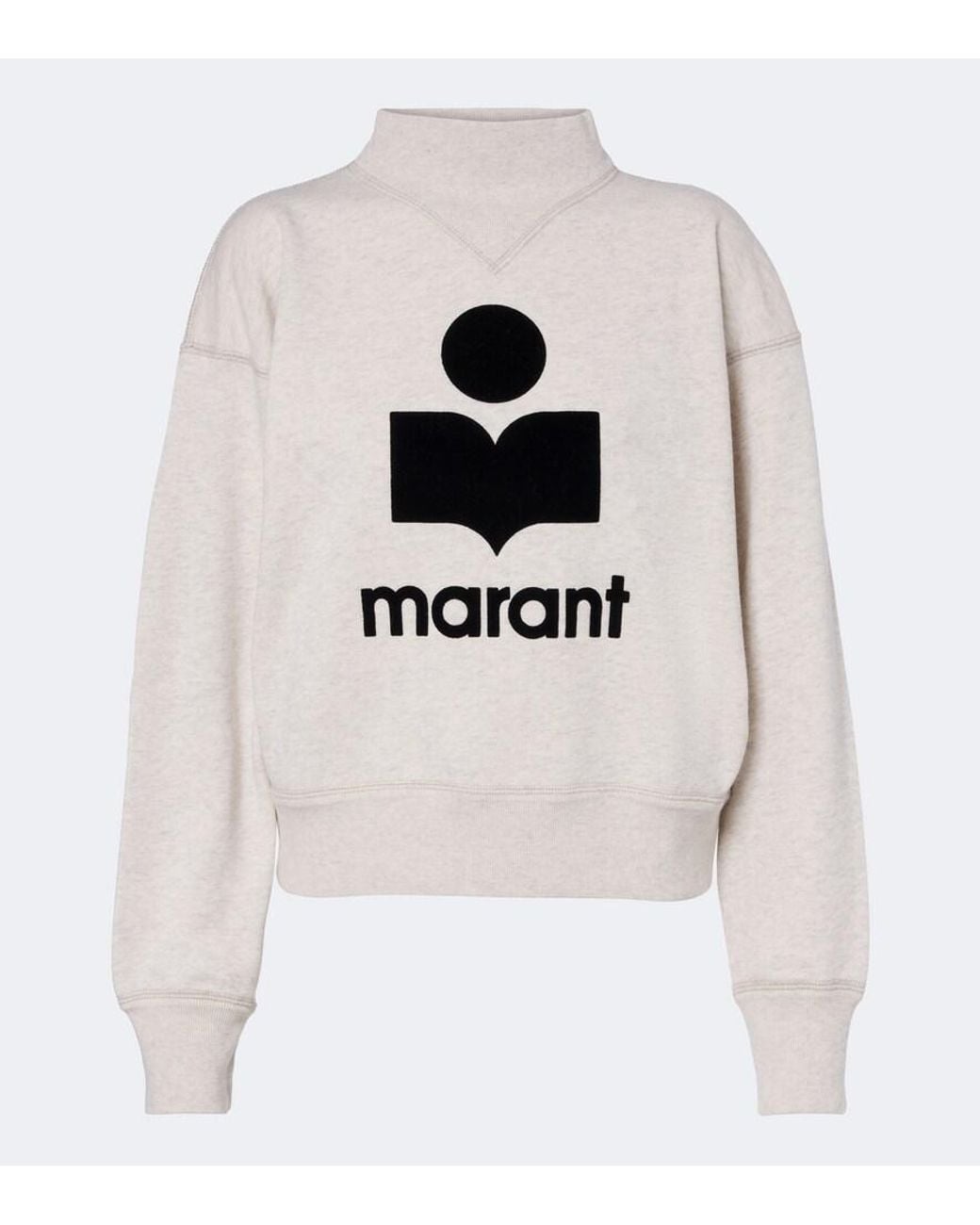 Isabel Marant White Moby Logo Cotton-Blend Sweatshirt