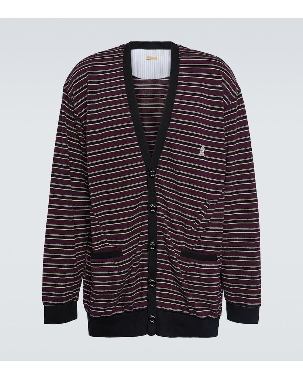 Undercover Blue Striped Cotton Cardigan for men
