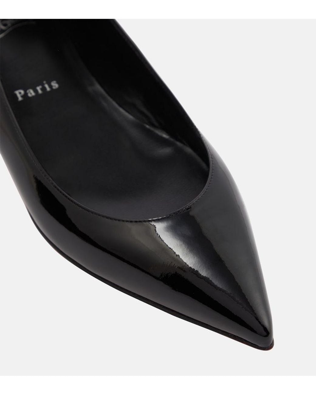 Christian Louboutin Black Hot Chickita Patent Flat