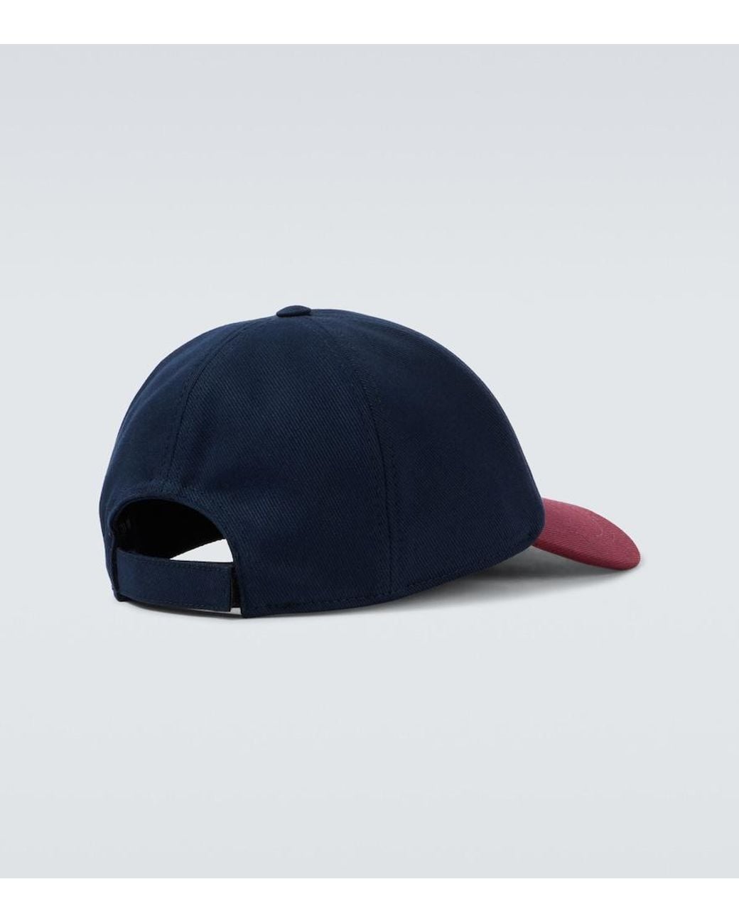 Miu Miu Blue Logo Cotton Drill Baseball Cap for men