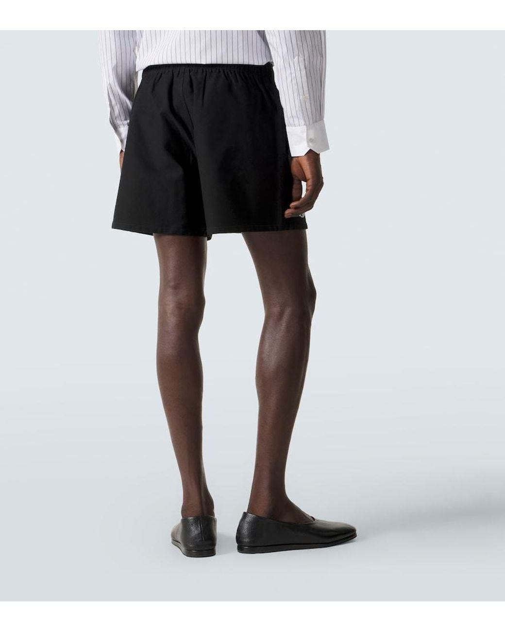 Bode Black Logo Cotton Twill Bermuda Shorts for men