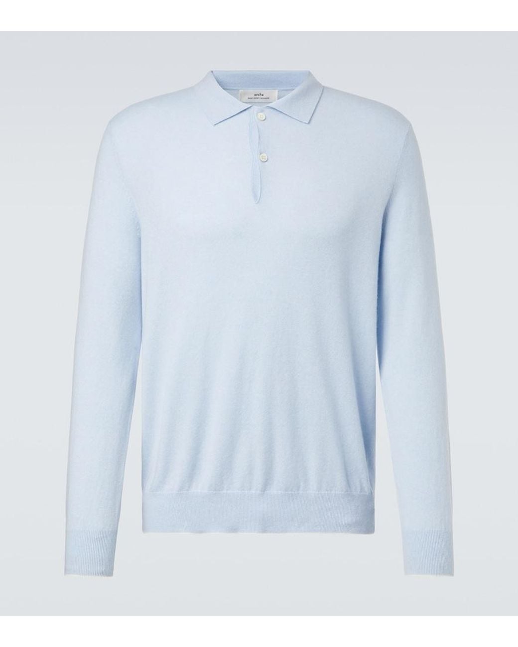 arch4 Blue Cashmere Polo Sweater for men